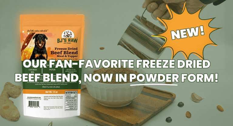 Freeze-Dried Beef Blend Powder: The Ultimate Raw Meal Topper | BJ's Raw