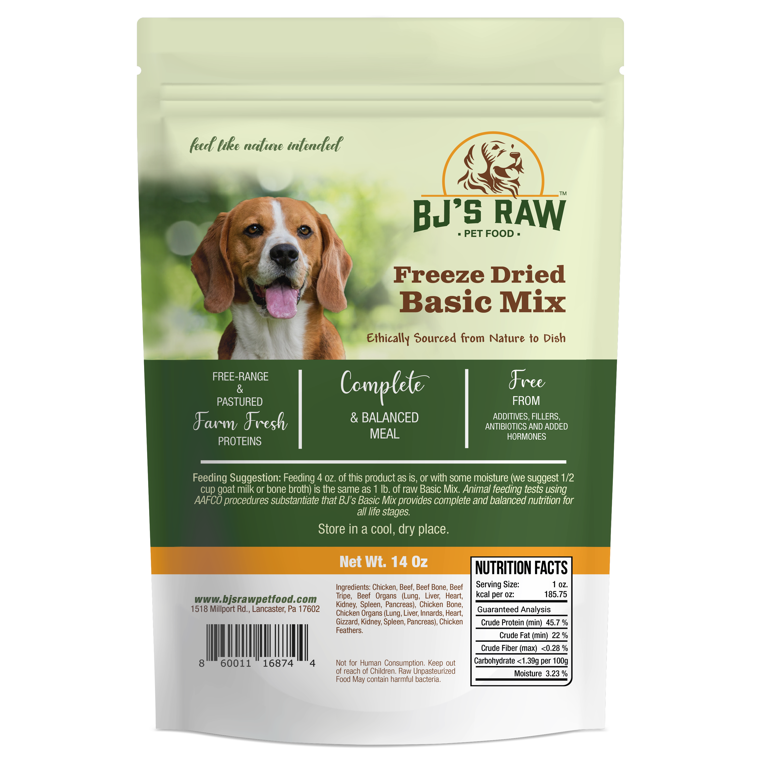 Freeze Dried Basic Mix BJ's Raw Pet Food
