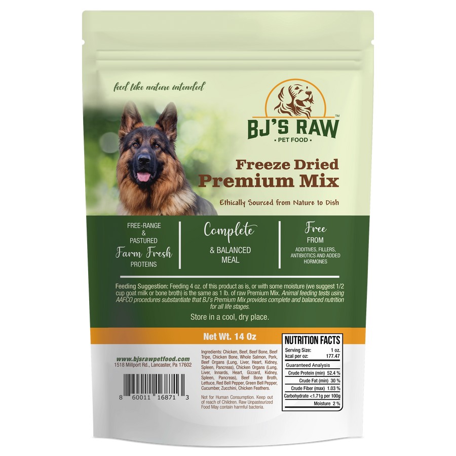 Freeze Dried Premium Mix BJ's Raw Pet Food