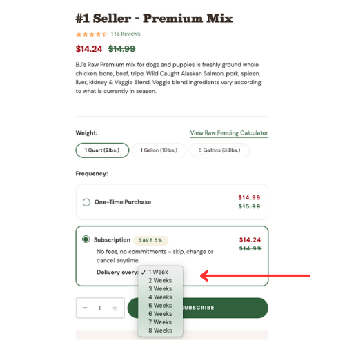 Subscriptions BJ's Raw Pet Food