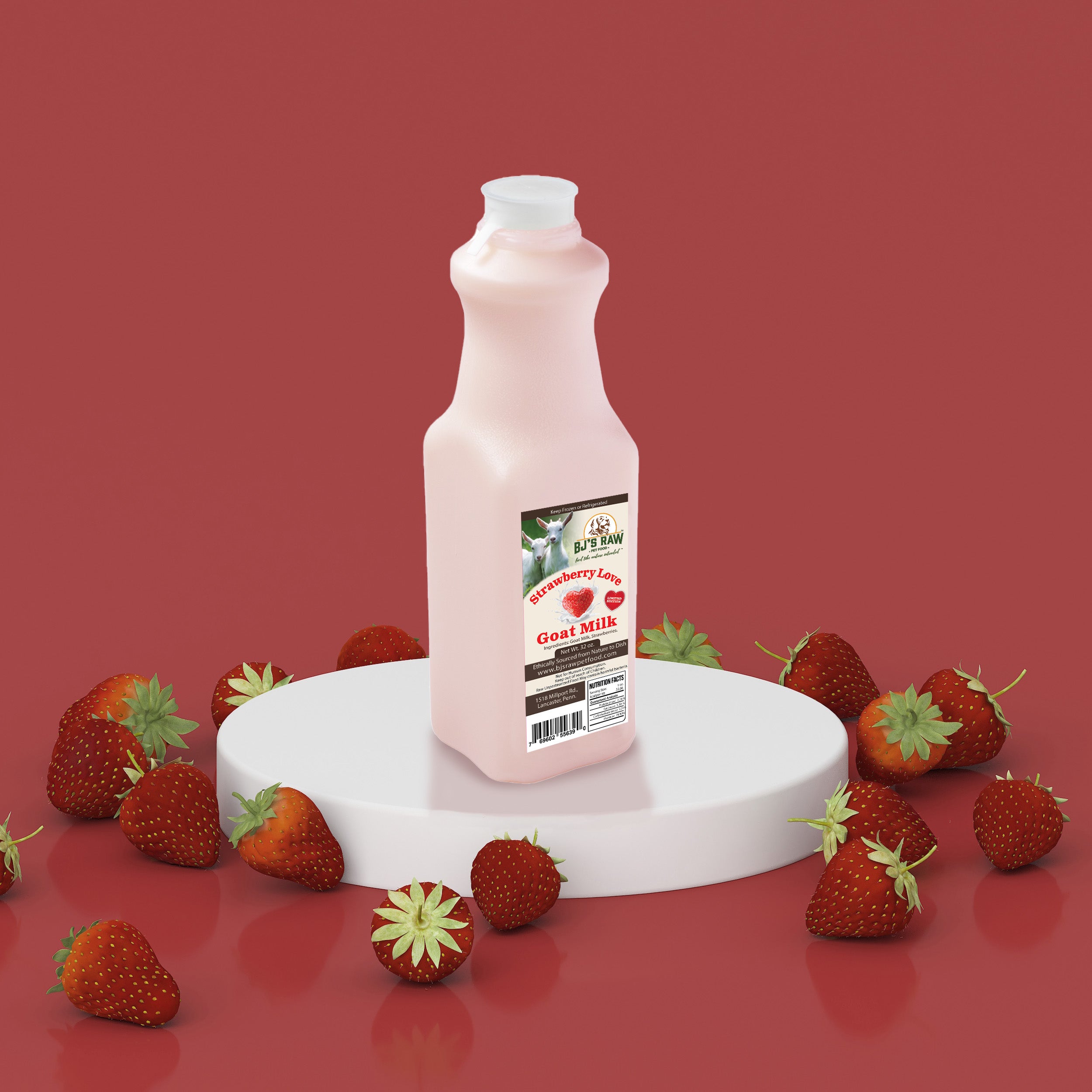 Strawberry Love Goat Milk for Pets -Probiotic Rich
