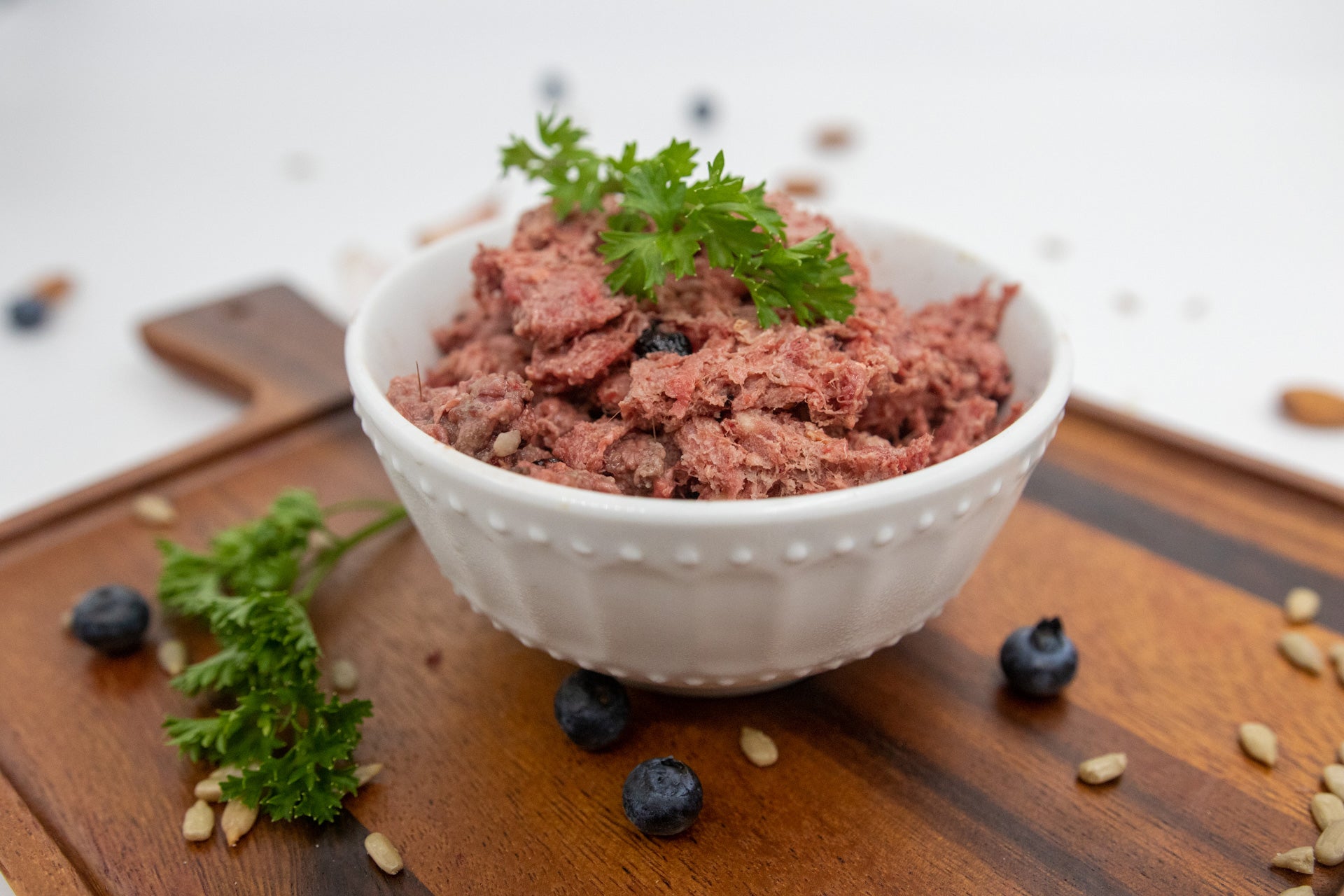 bowl of raw dog food